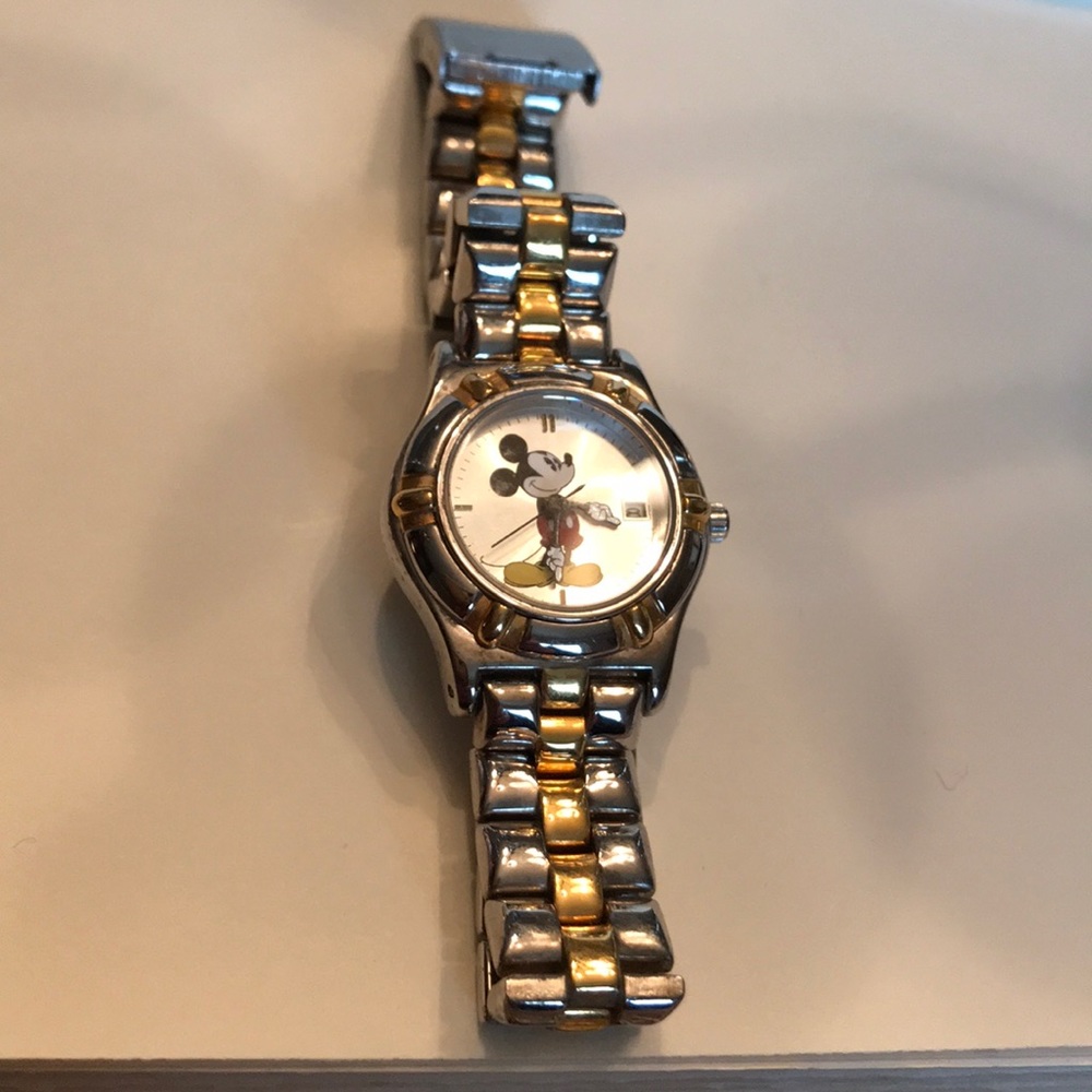 Disney MickeyWomen's Two Tone Link Band Watch Rare